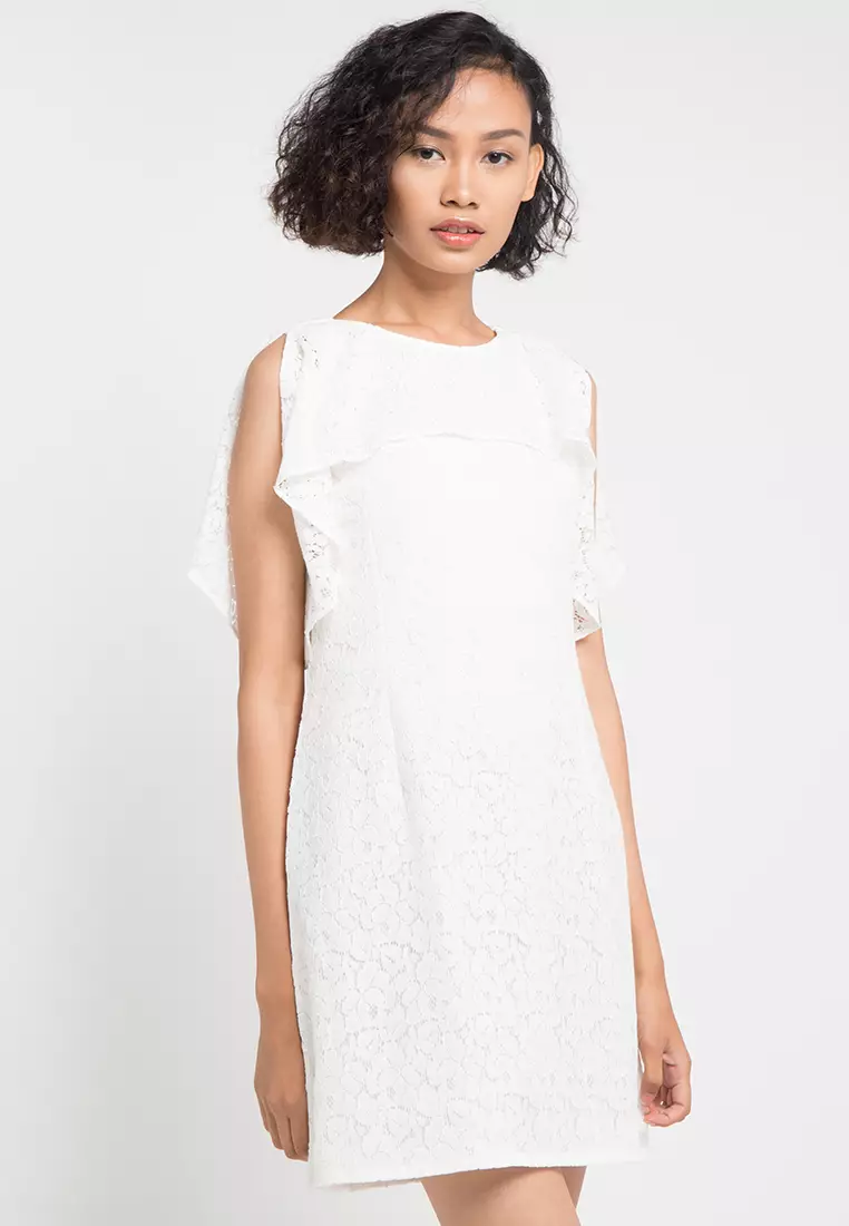 Buy CHANIRA LA PAREZZA Mika White Lace Dress in Broken White 2024