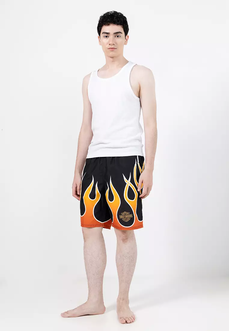 Harley-Davidson® 1980 FX Flames Swim Trunk