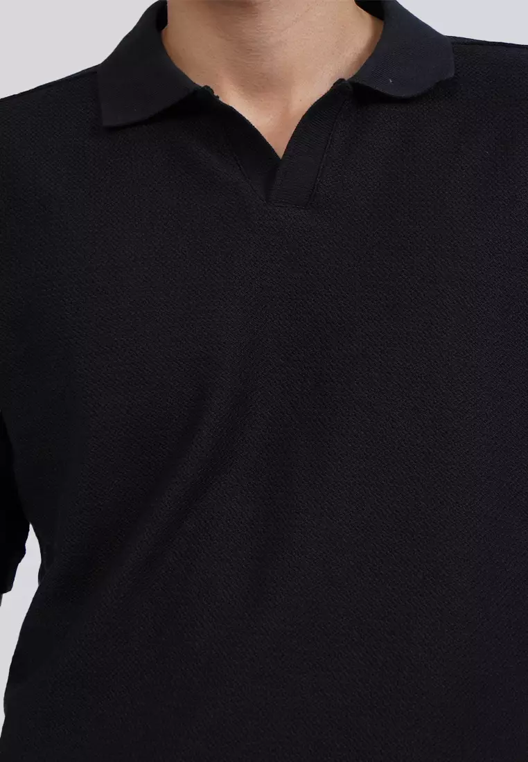 Two Tone Textured Polo Shirt