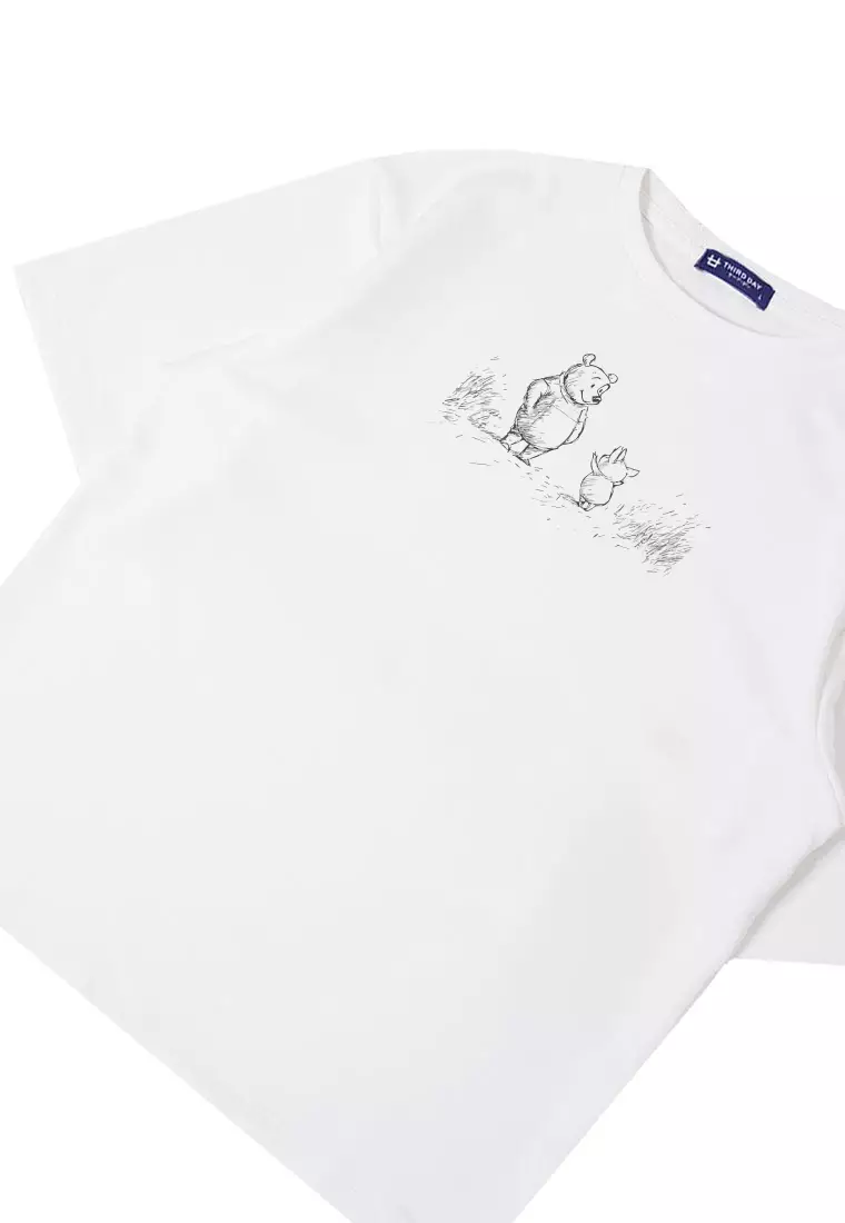 MTU54 Kaos Oversize Scuba Putih Gambar Pooh Bear Vintage Storybook 1926 putih