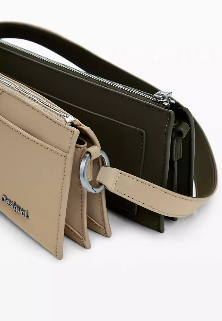 Small two-tone convertible bag