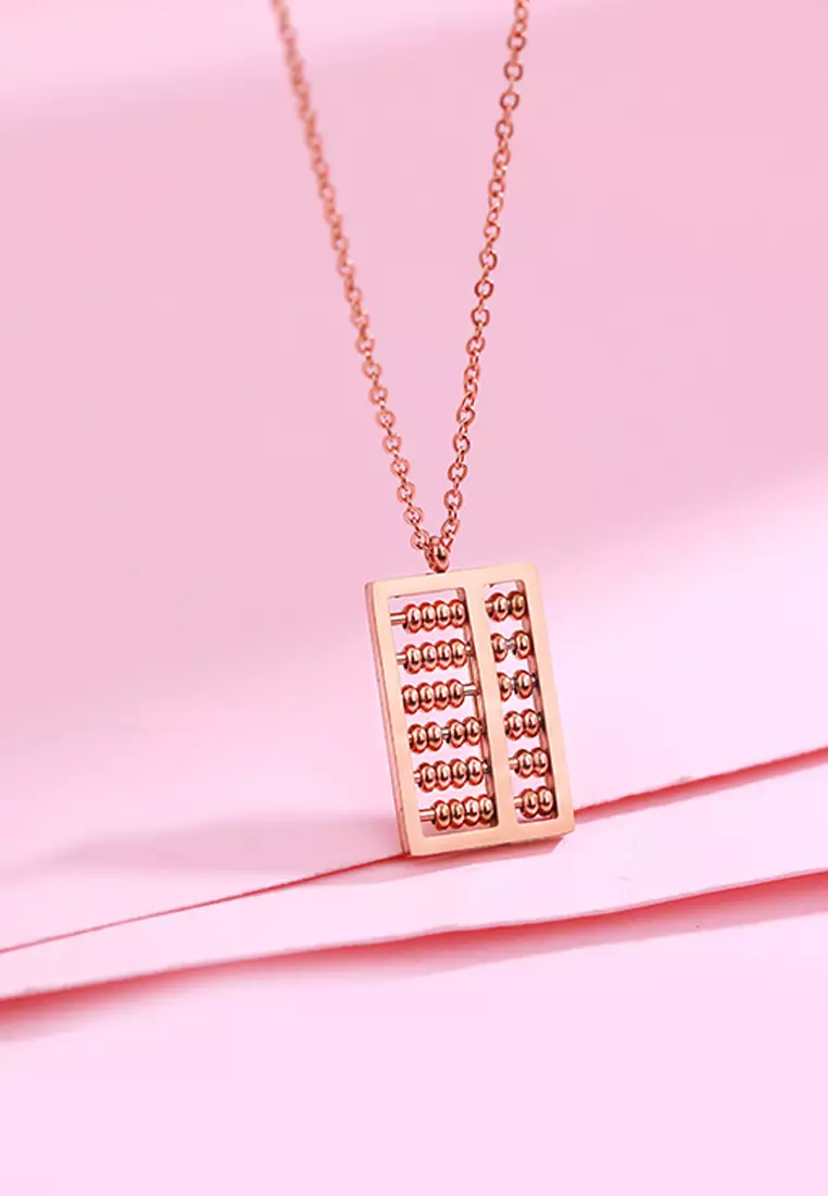 CELOVIS - Fortune Abacus Pendant Necklace in Rose Gold