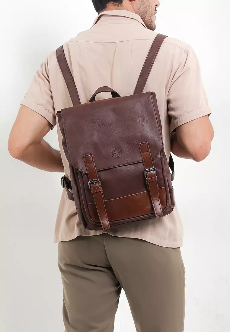 Distressed Leather Relay Backpack