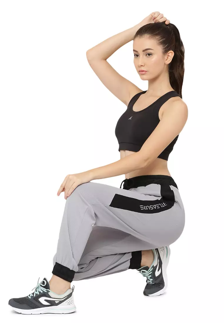 Celana Jogger Abu-abu Pelatihan/Latihan Wanita