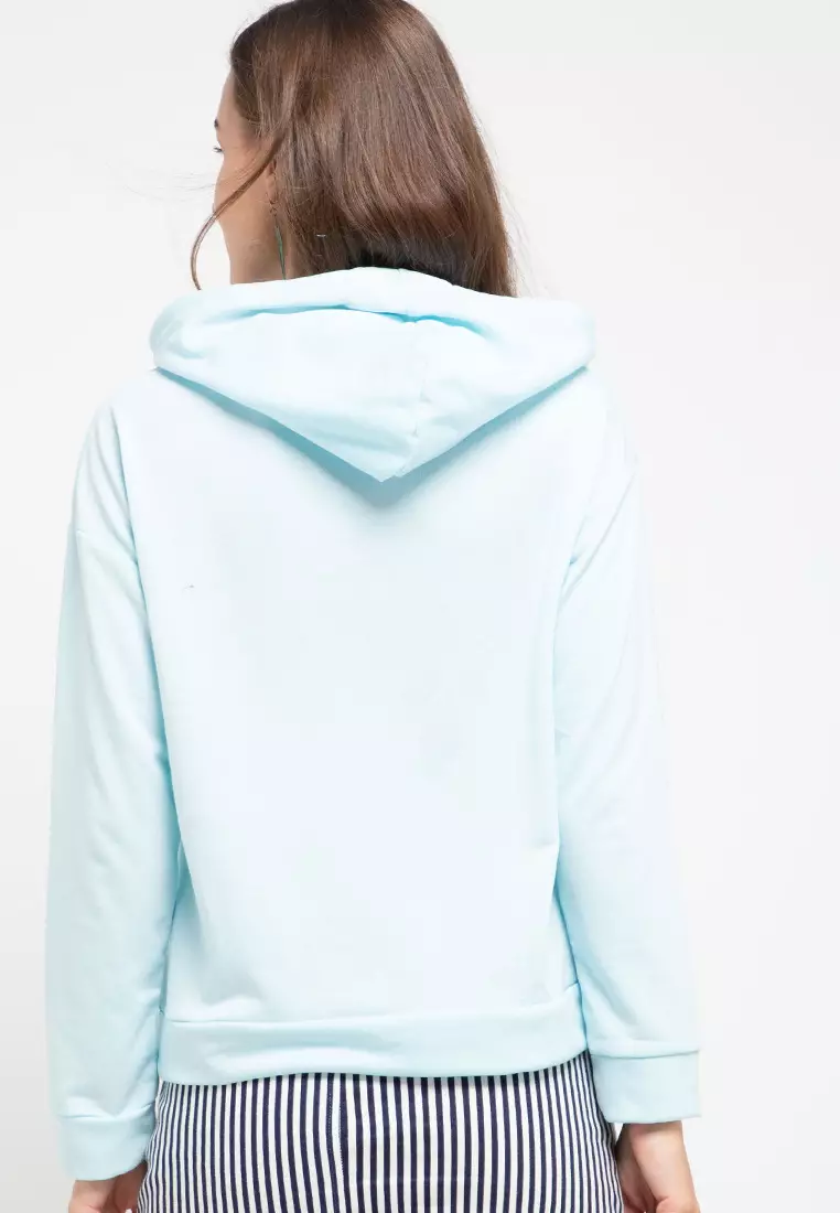 Hoodie Atasan Lengan Panjang Print