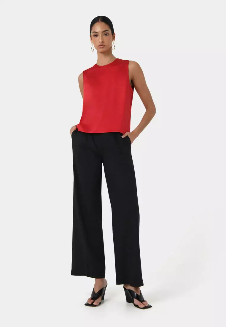 Louisa Round Neck Satin Top