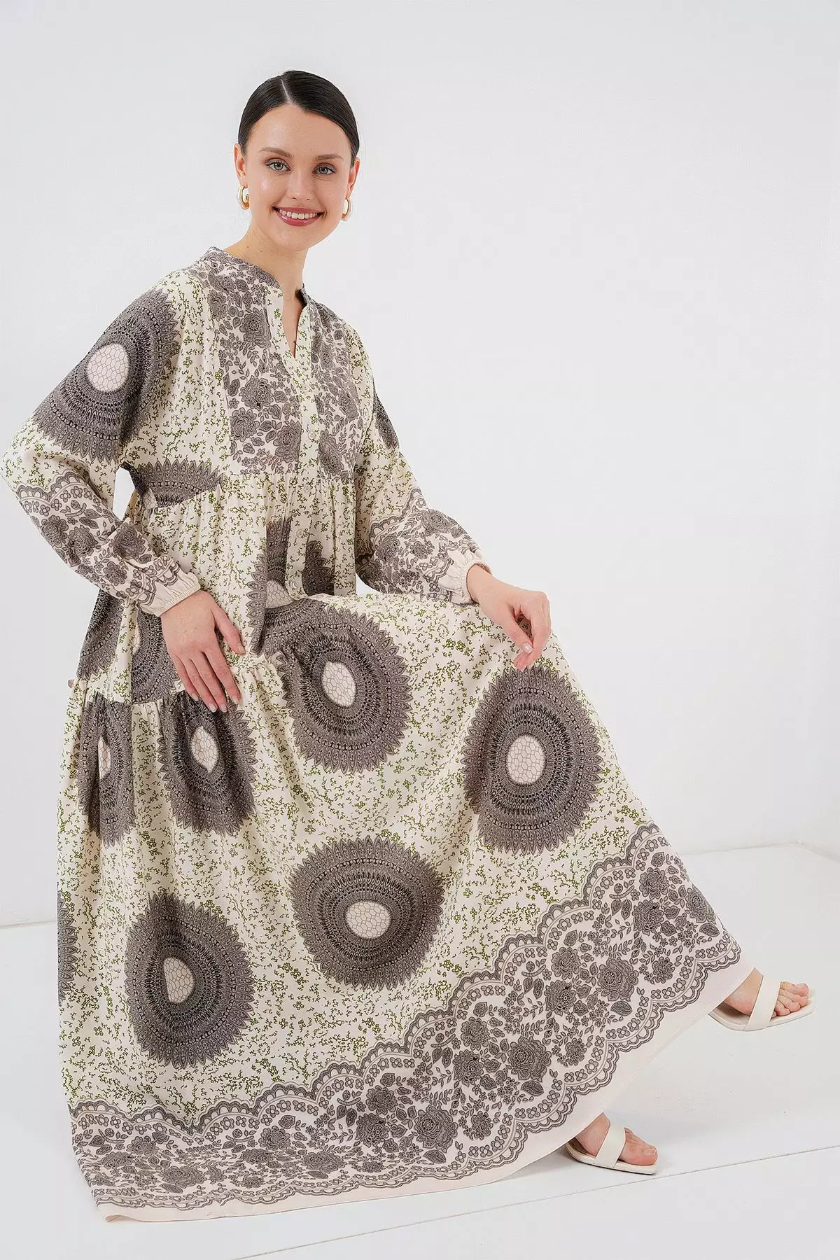 Patterned Modest Dress