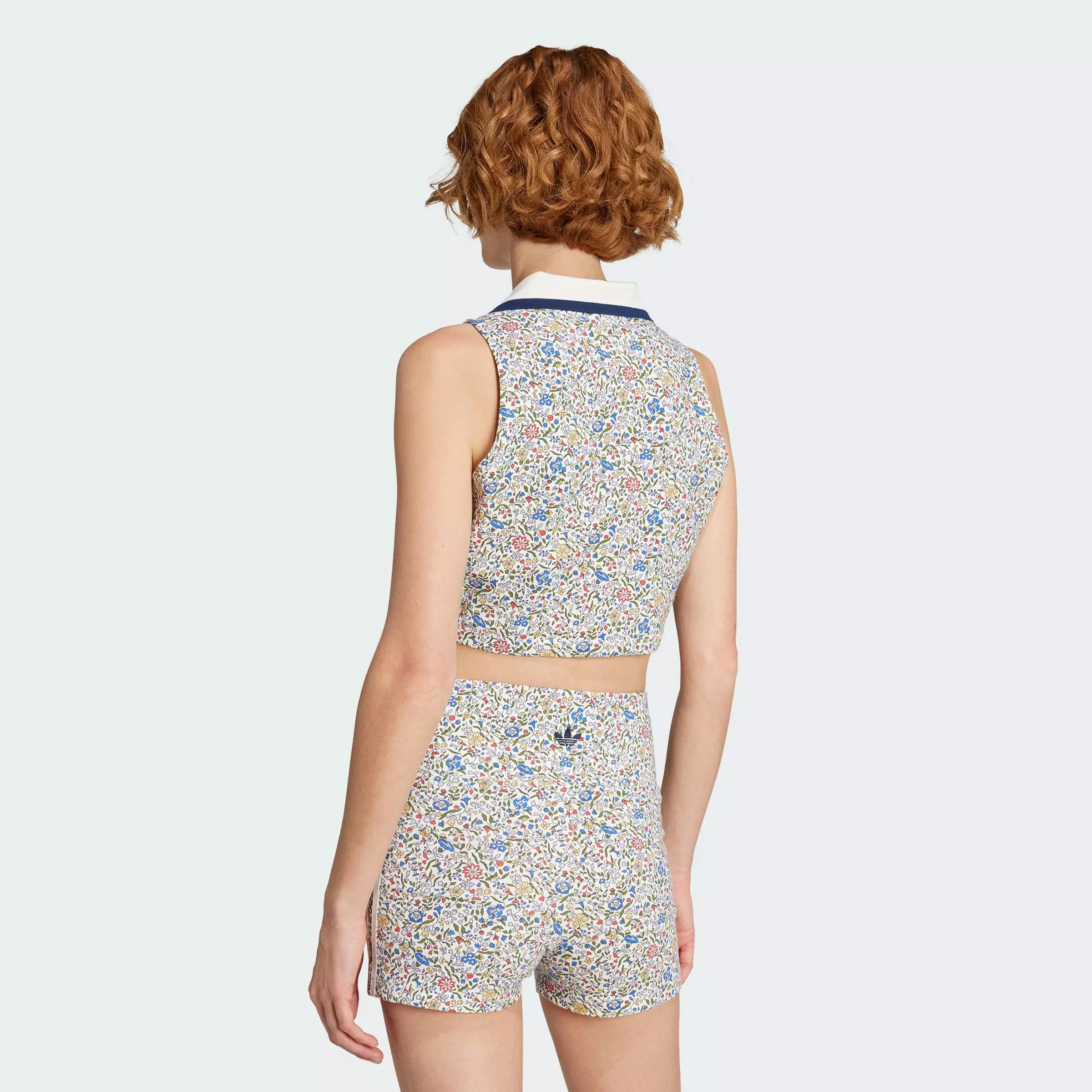 Lifestyle Originals x Liberty London Sleeveless Crop Polo Women White JW5194