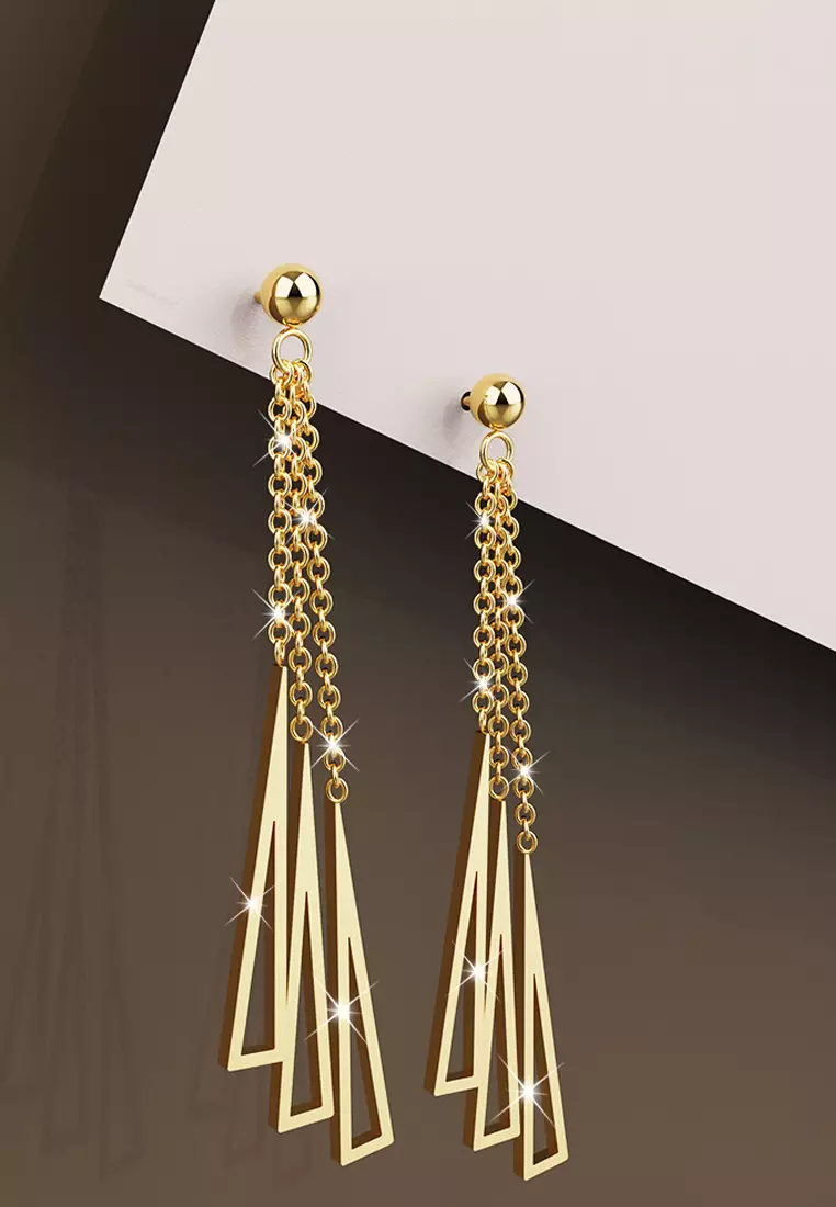 Royal Tassel Gold Layered Earrings