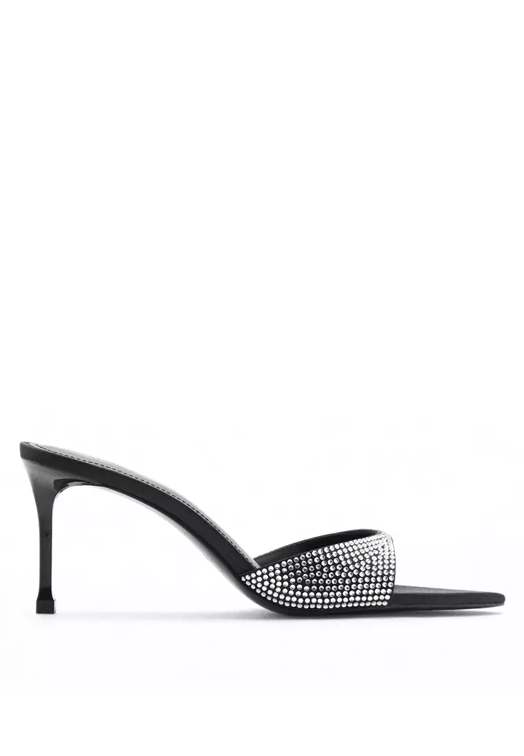 Discount on Mango  shoes - SKU: Rhinestone Heeled Slingback Sandals