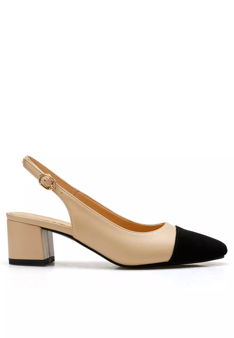 5CM Color Matching Synthetic Leather Slingback Heel TE215-10
