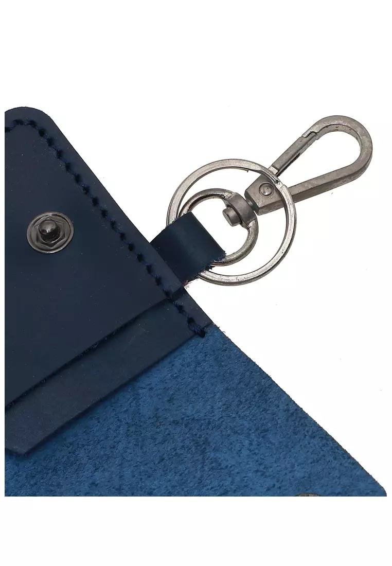 Wallet STNK Gantungan Kunci Mobil Motor Handmade Material Genuine Leather 323 ORIGINAL - Blue