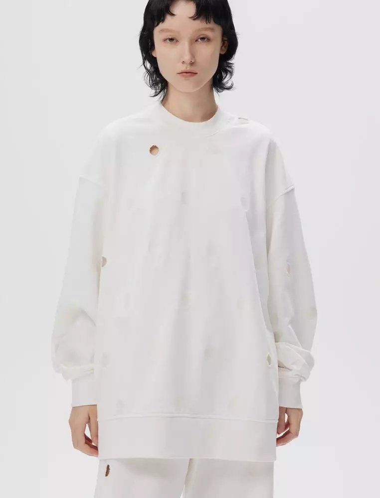 JNBY Women's Long-Sleeve Round Neck Lace-Up Hoodie