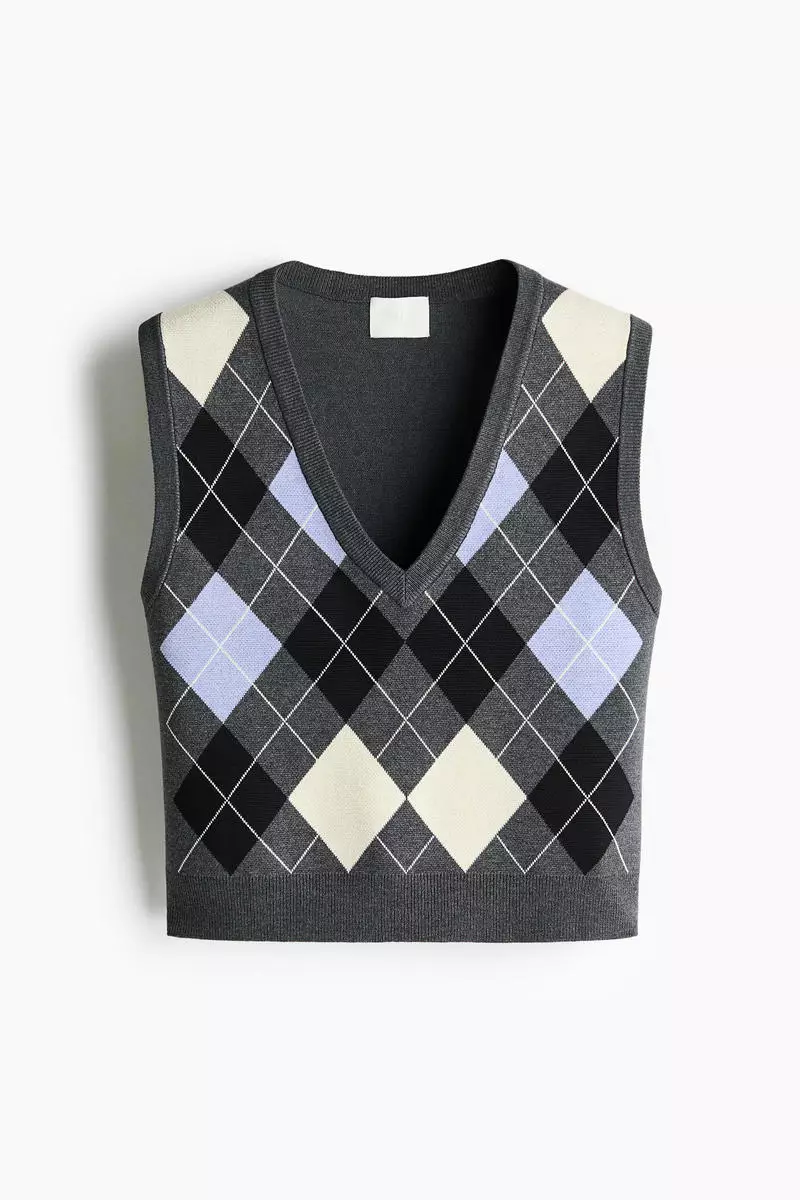 Jacquard-knit sweater vest