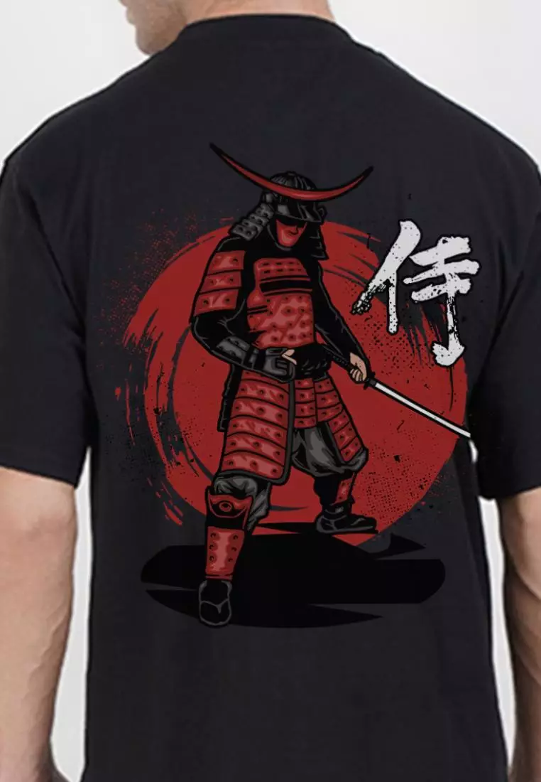Oversized Samurai  Sword Black Cotton Short Sleeve Essential T-Shirt