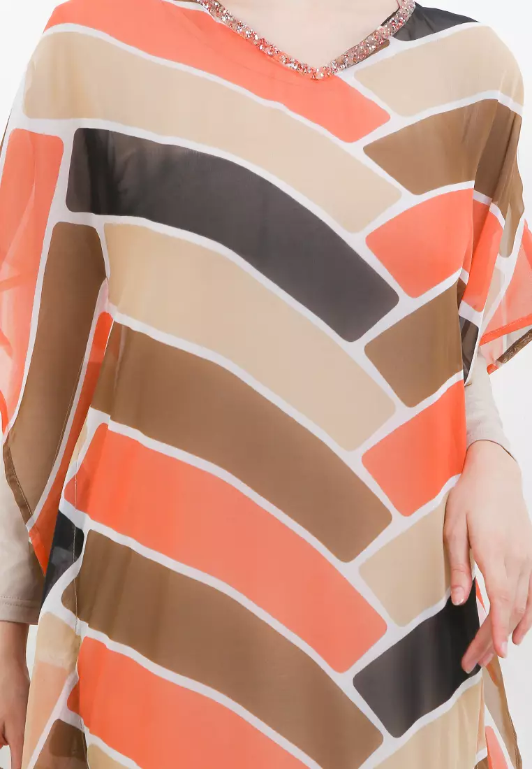 Chanira Festive Rifah Kaftan-Orange Multi