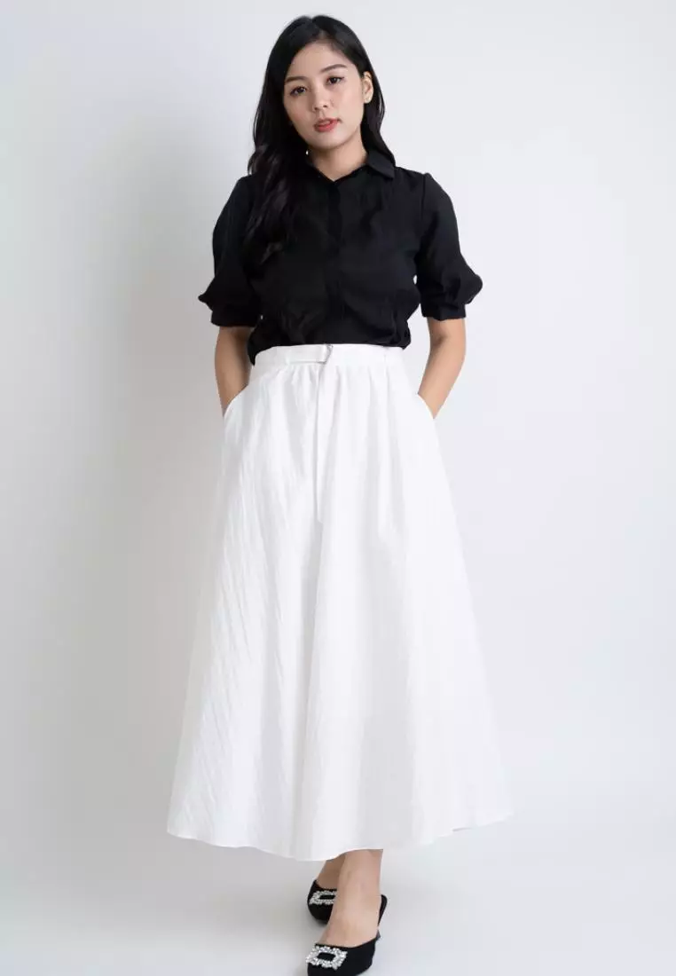 MAXI FLARE SKIRT WITH ELASTICITY WAISTBAND