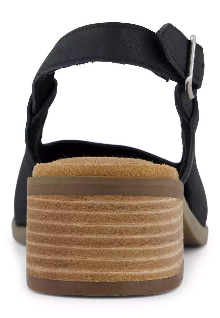 TOMS Women Jaclyn Slingback Black Nubuck Leather Heels