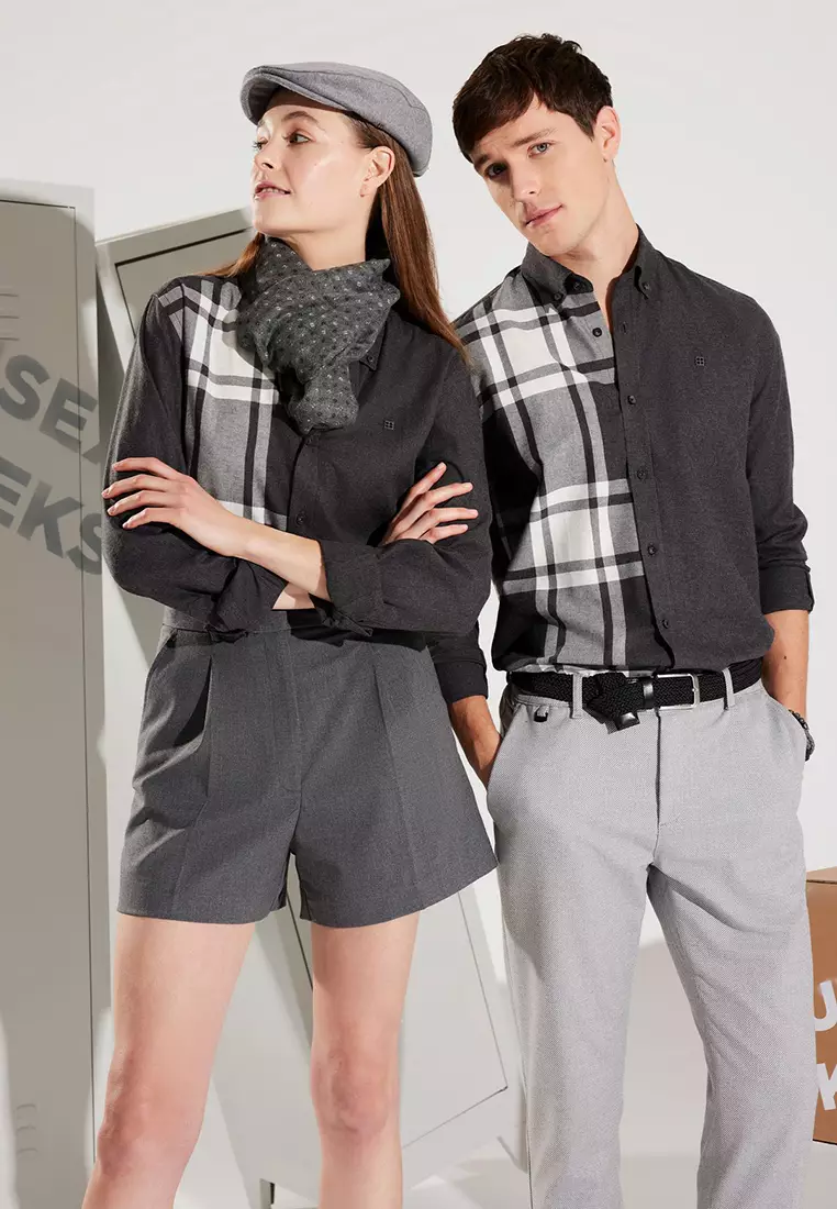 Men's Black Plaid Flannel Lumberjack Shirt A32Y2119