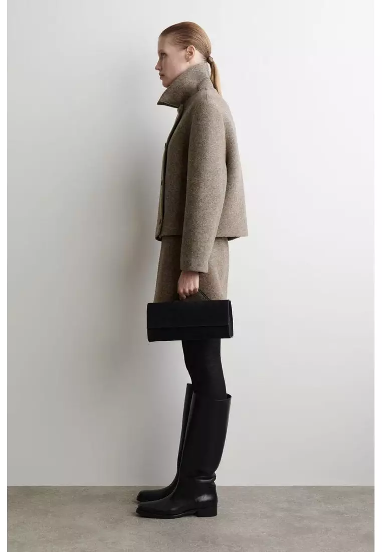 BOILED WOOL-BLEND SHORT JACKET