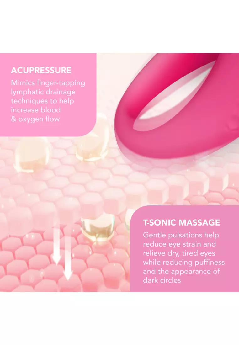 FOREO IRIS 2 Lymphatic Drainage Eye Massager - Dark Eye Circle & Eye Bags Remover | Enhanced Eye Cream Absorption | Anti Wrinkle Eye Puffiness Reducer - Pearl Pink