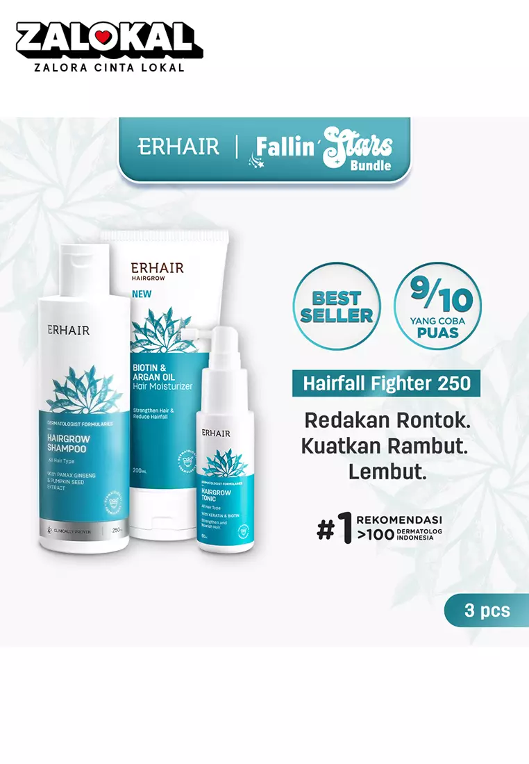ERHAIR Hairfall Fighter - Bundle Rambut Rontok No#1 Rekomendasi - 250ml