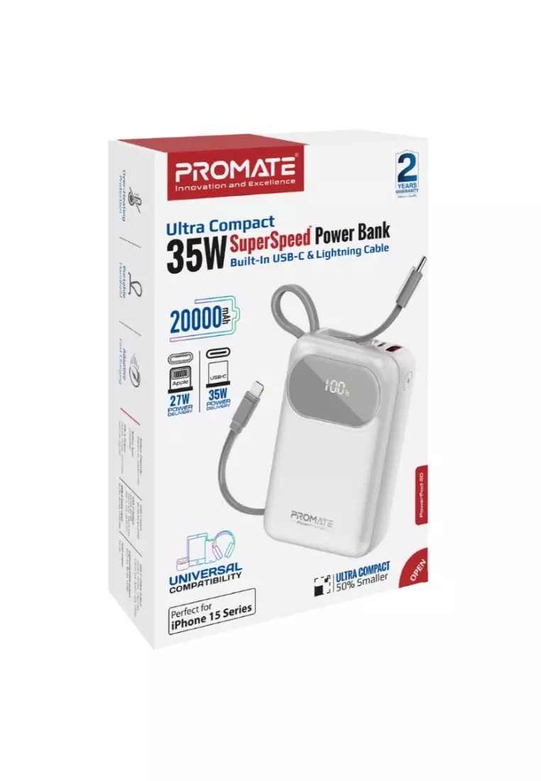 Buy Promate Powerpod20 Blue Promate 20000mah Ultra Compact 35W Fast Charging Power Bank with