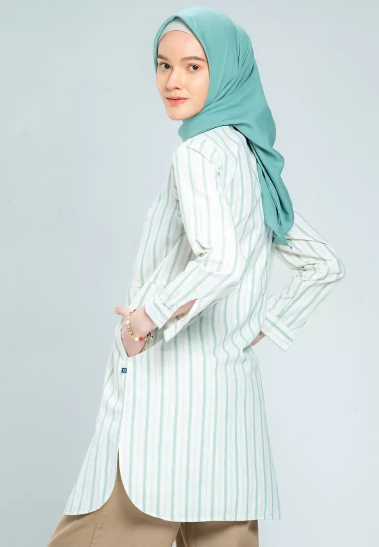 Flamoush Edrice Green Kemeja Casual Wanita