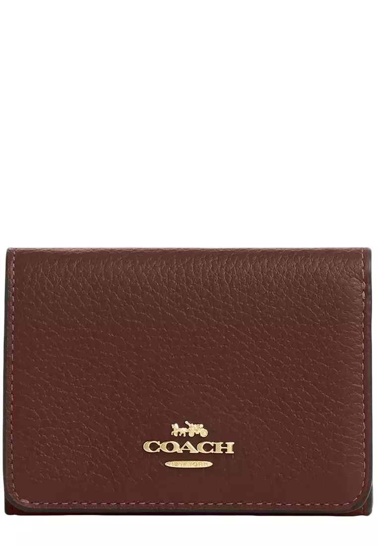 Card Holder Wallet In Signature Canvas - Tan/ Brown CZ034