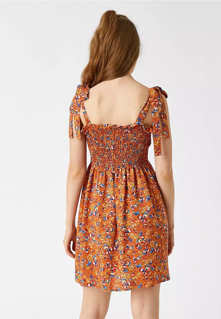 Floral Mini Dress with Thin Straps