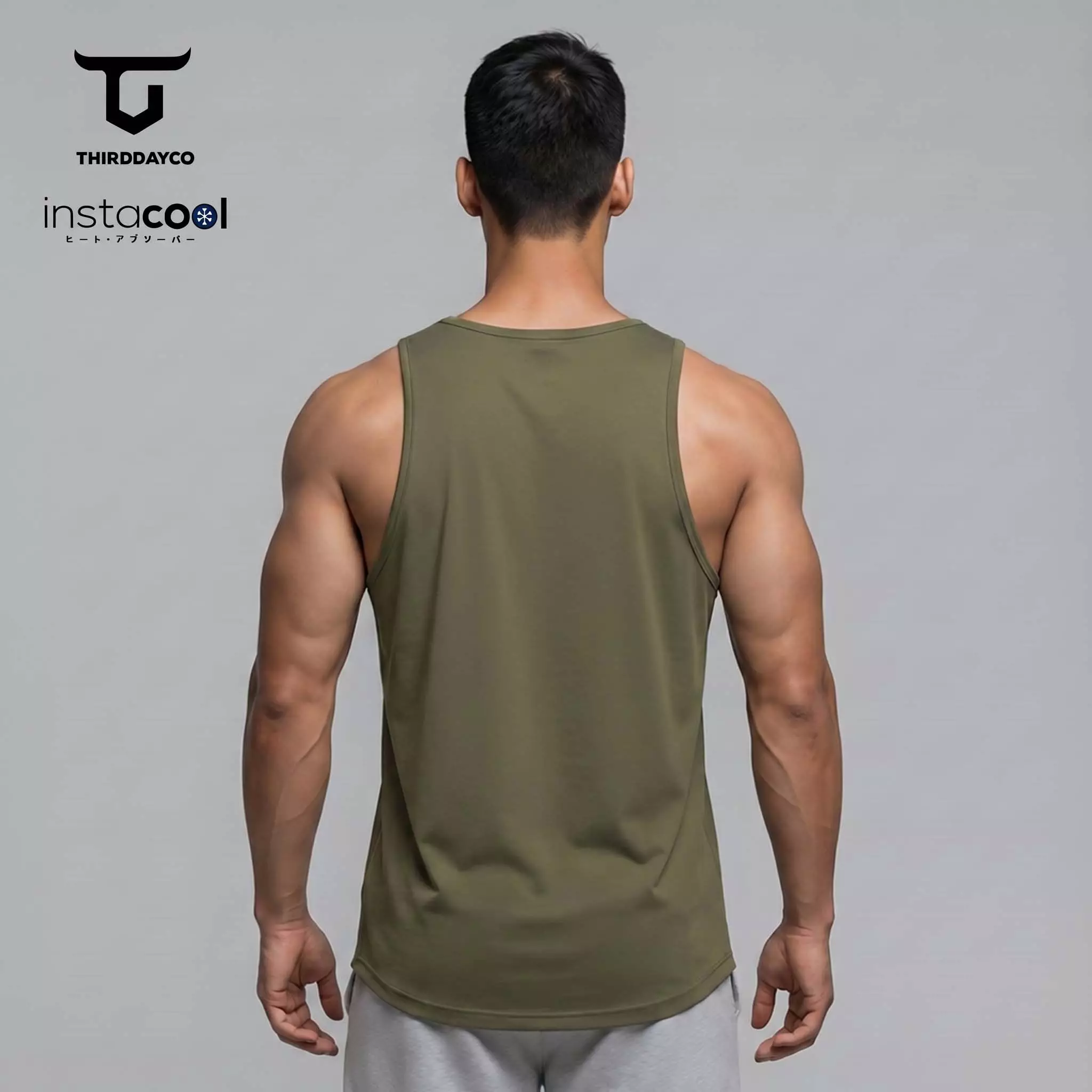 THIRDDAY Kaos Kutung Gym Pria InstaCool | Tanktop Olahraga Adem Dingin Instacool Quick Dry Stretch Fitness Training | hustle army SVN MUA62