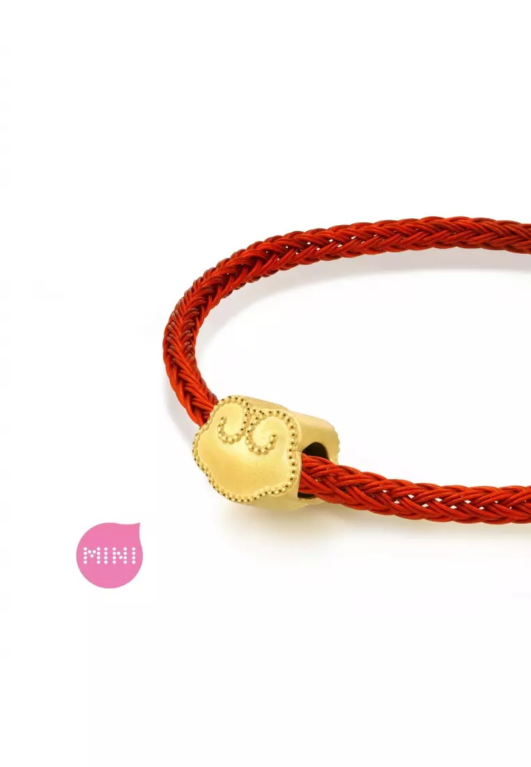 999 24K Solid Gold Ruyi Mini Charm Blessing 92438C (Bracelet not included)