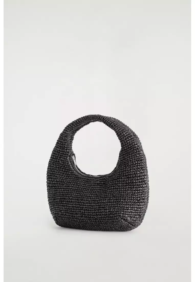 CURVED MINI SHOULDER BAG - STRAW