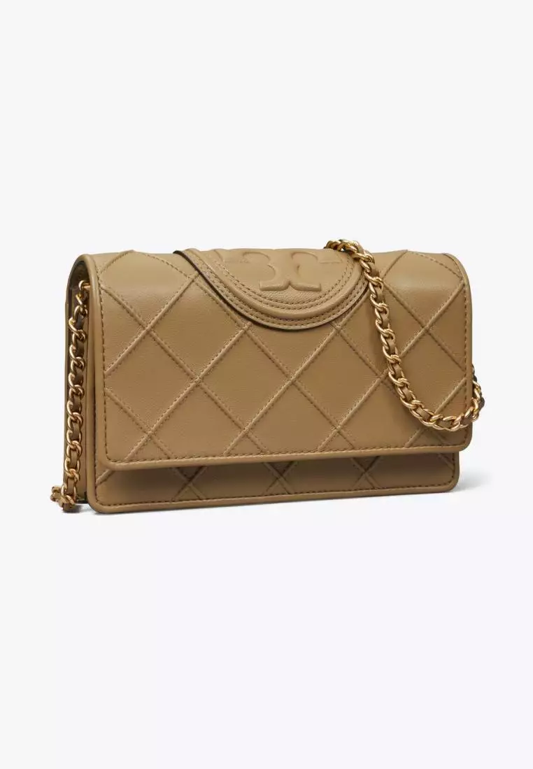 Fleming quilted leather wallet on a chain outlet