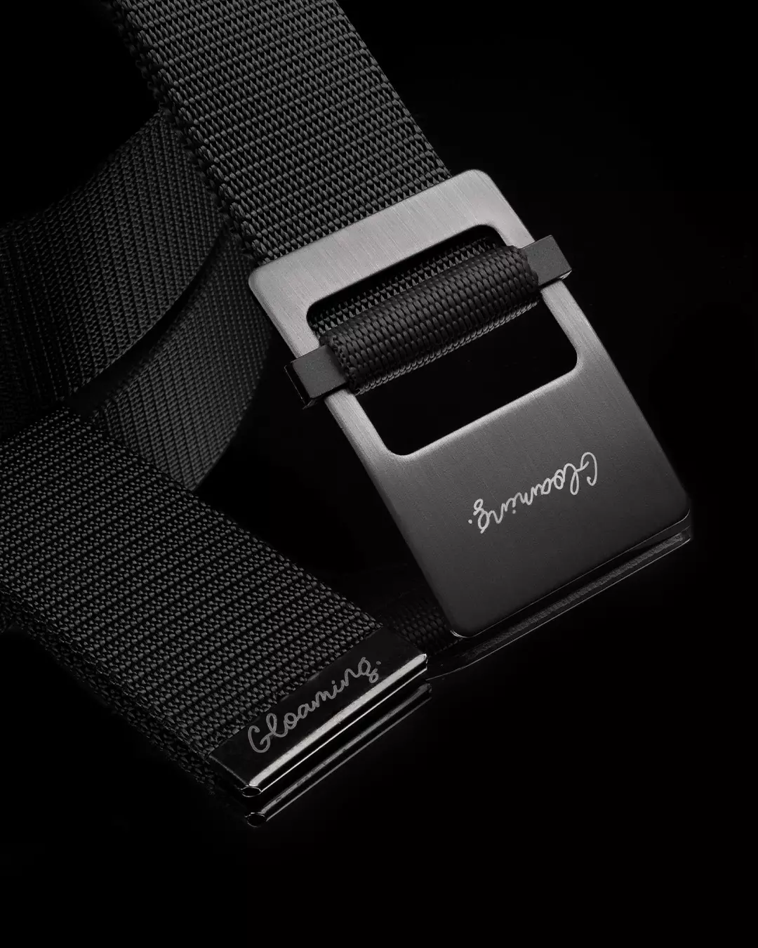 Gloaming Mottoo Black Ikat Pinggang Pria Kanvas Original Gloaming Belt