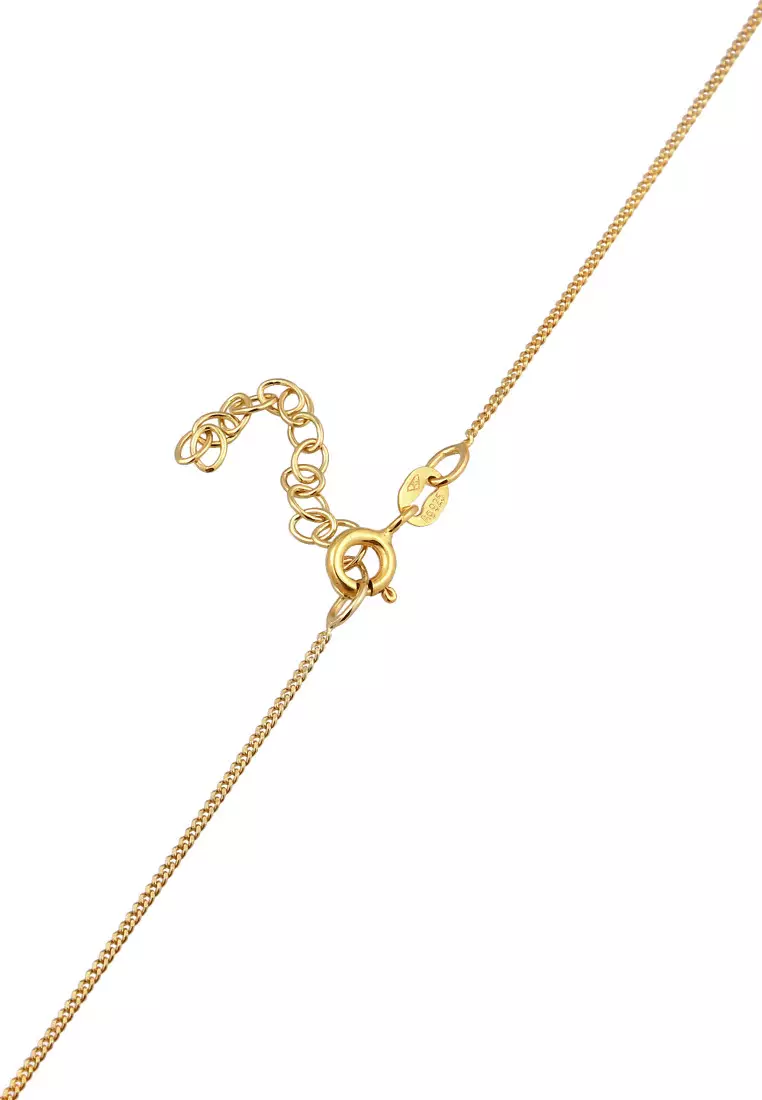 Kalung Perhiasan Perak 925 Wanita Choker Flower Enamel Gold Plated
