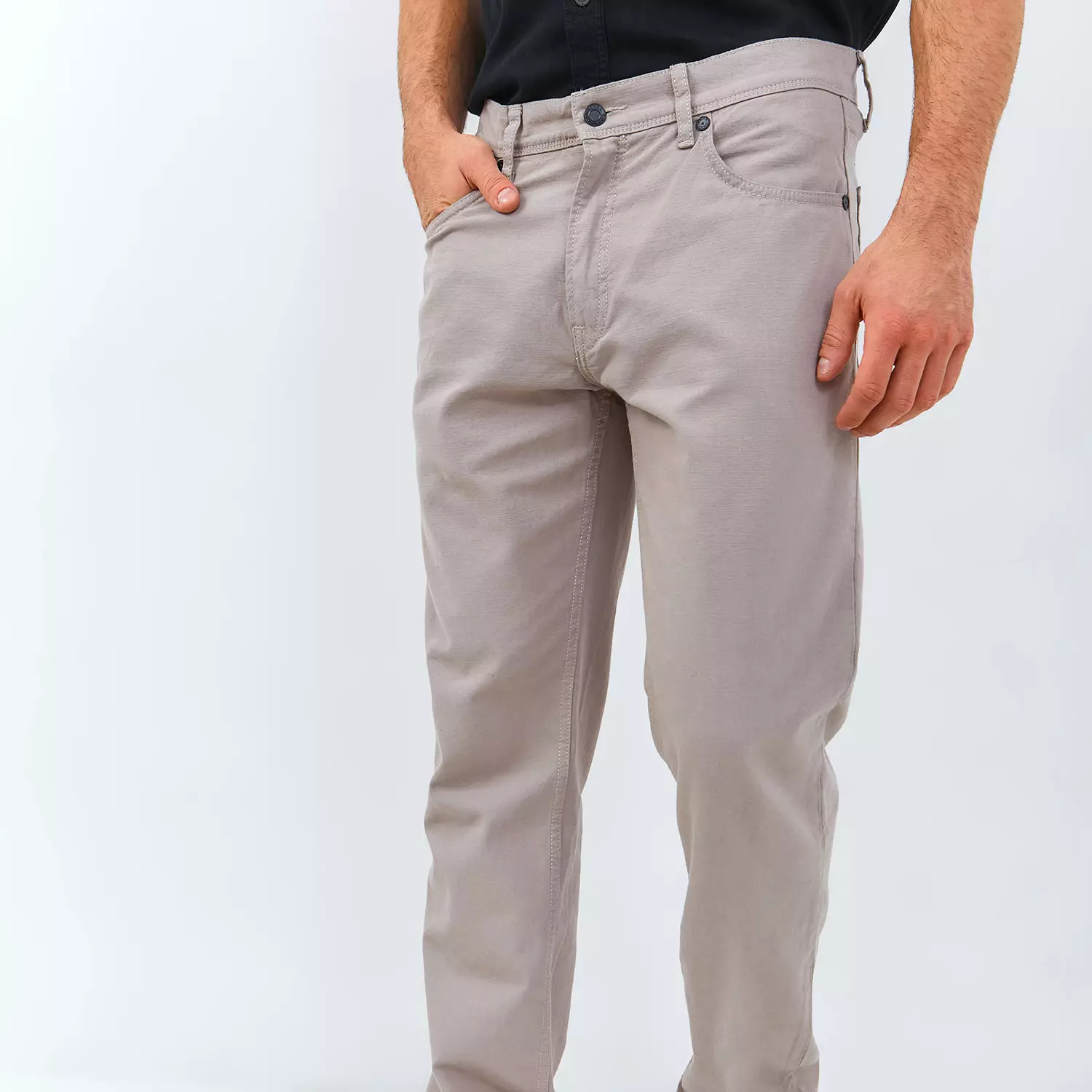 EMBA DENIM - Celana Panjang Pria Regular Fit Non Stretch Material Kanvas (Normal Size) Warna Light Brown - BS08.1