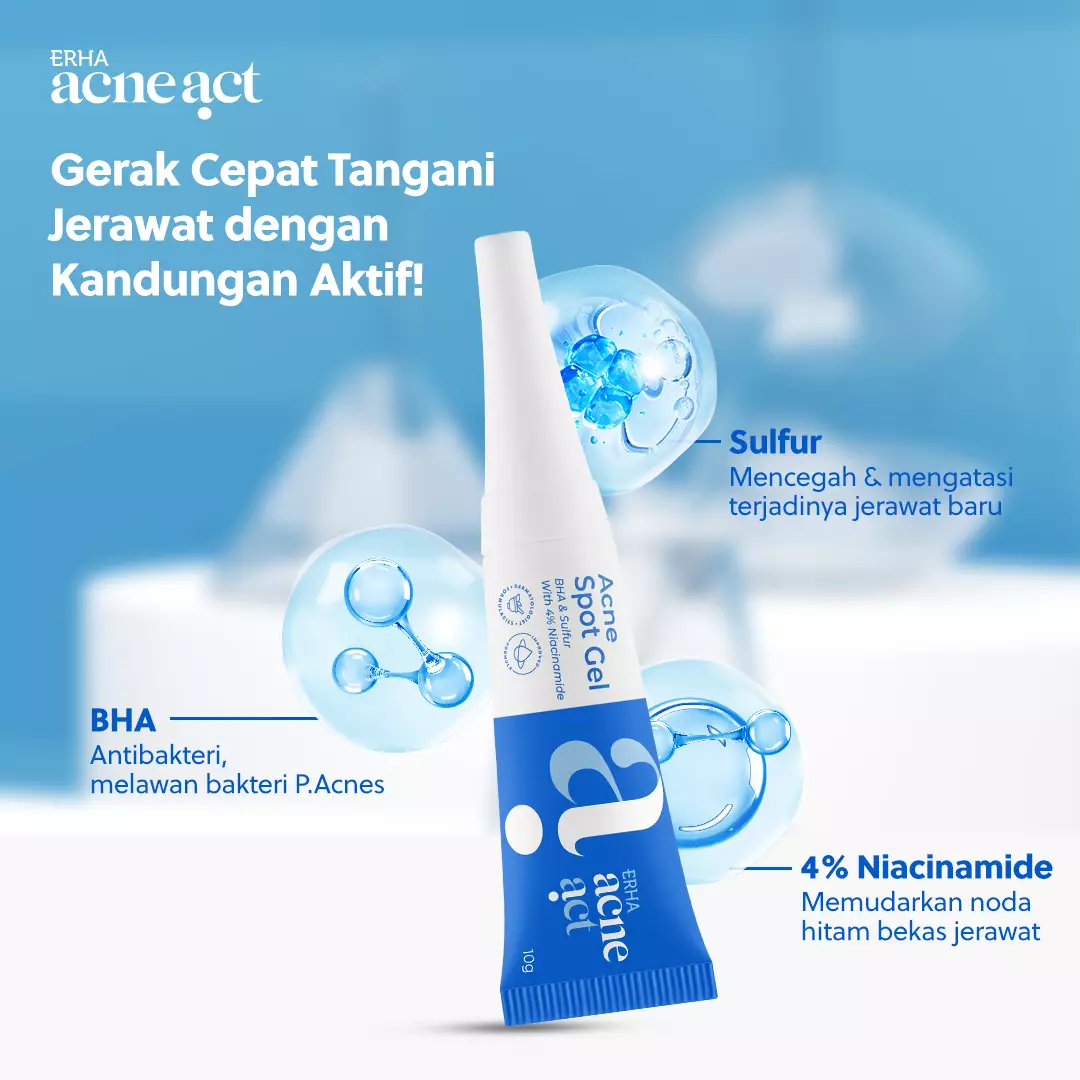 ERHA Acneact Acne Spot Gel 10g - Gel Totol Jerawat |  Acne Treatment | Salicylic Acid Niacinamide