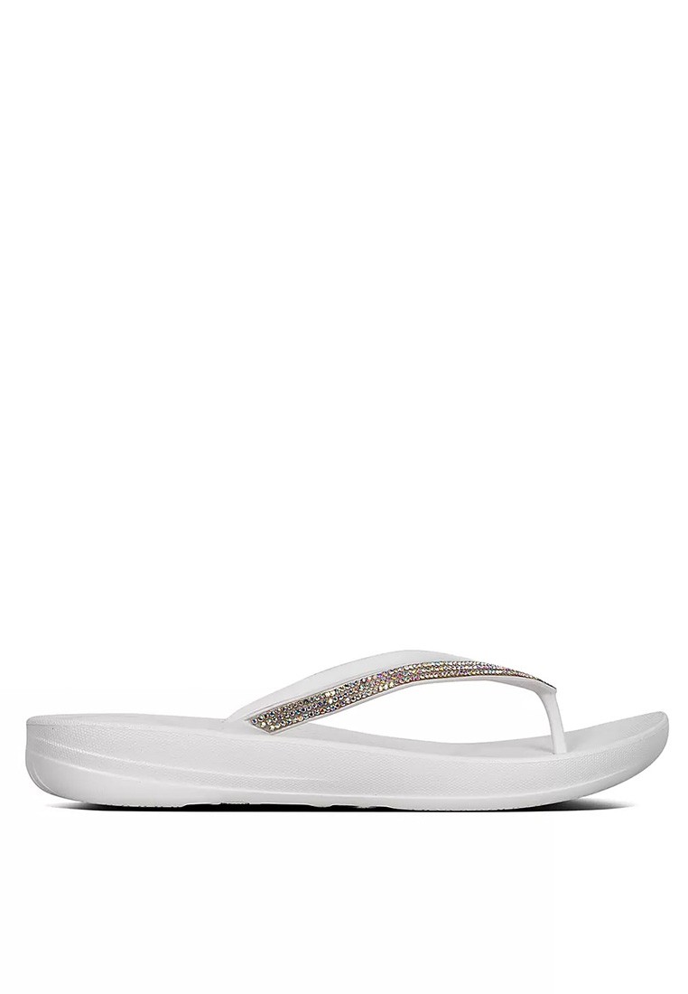 FitFlop iQUSHION Women's Sparkle Flip-Flops - Urban White (R08-194)