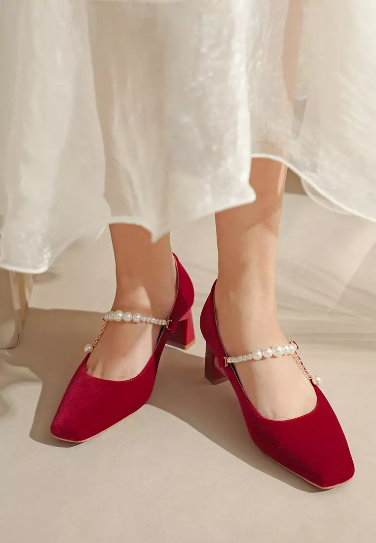 Buy Twenty Eight Shoes 5CM Pearl Strap Mary Jane Shoes 2355