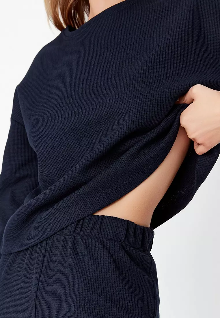 Textured Knit Pajama Set