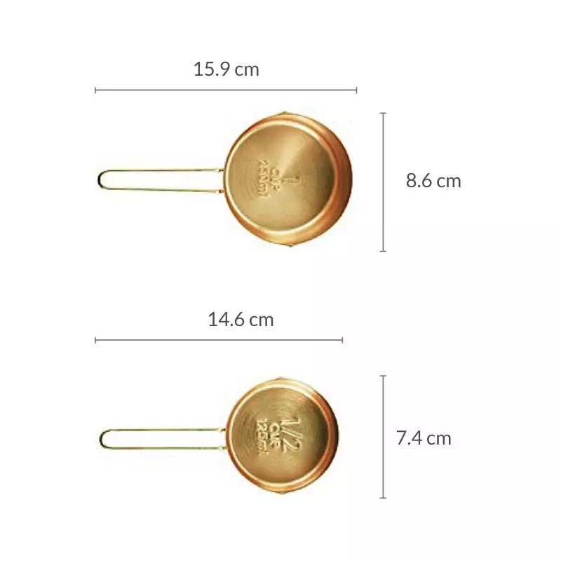 4pc Metallic Measuring Cup Set (Gold)