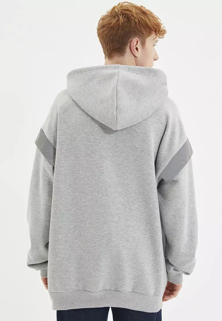 Reflective Detail Oversized Hoodie