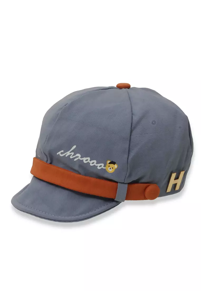 Otieno Aksesoris Fashion Topi Beret Anak Unisex Funny Design Kids Hat Material Cotton ORIGINAL - Blue