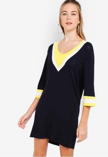 Jual Something Borrowed Colorblock Knit Sweater  Dress 