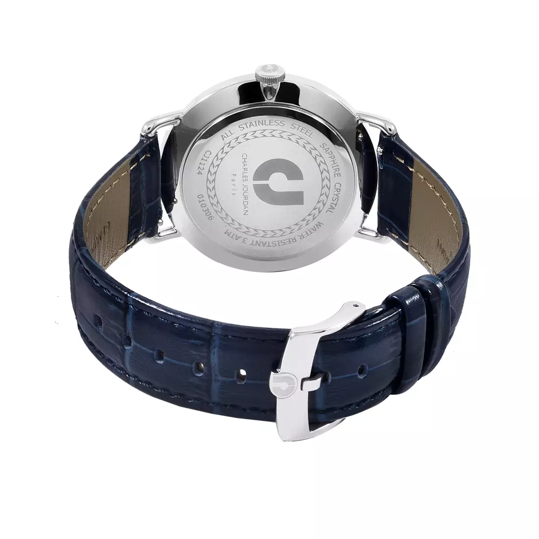 Jam Tangan Pria Charles Jourdan Stardust Quartz Strap Leather Blue CJ1124-1382 Original