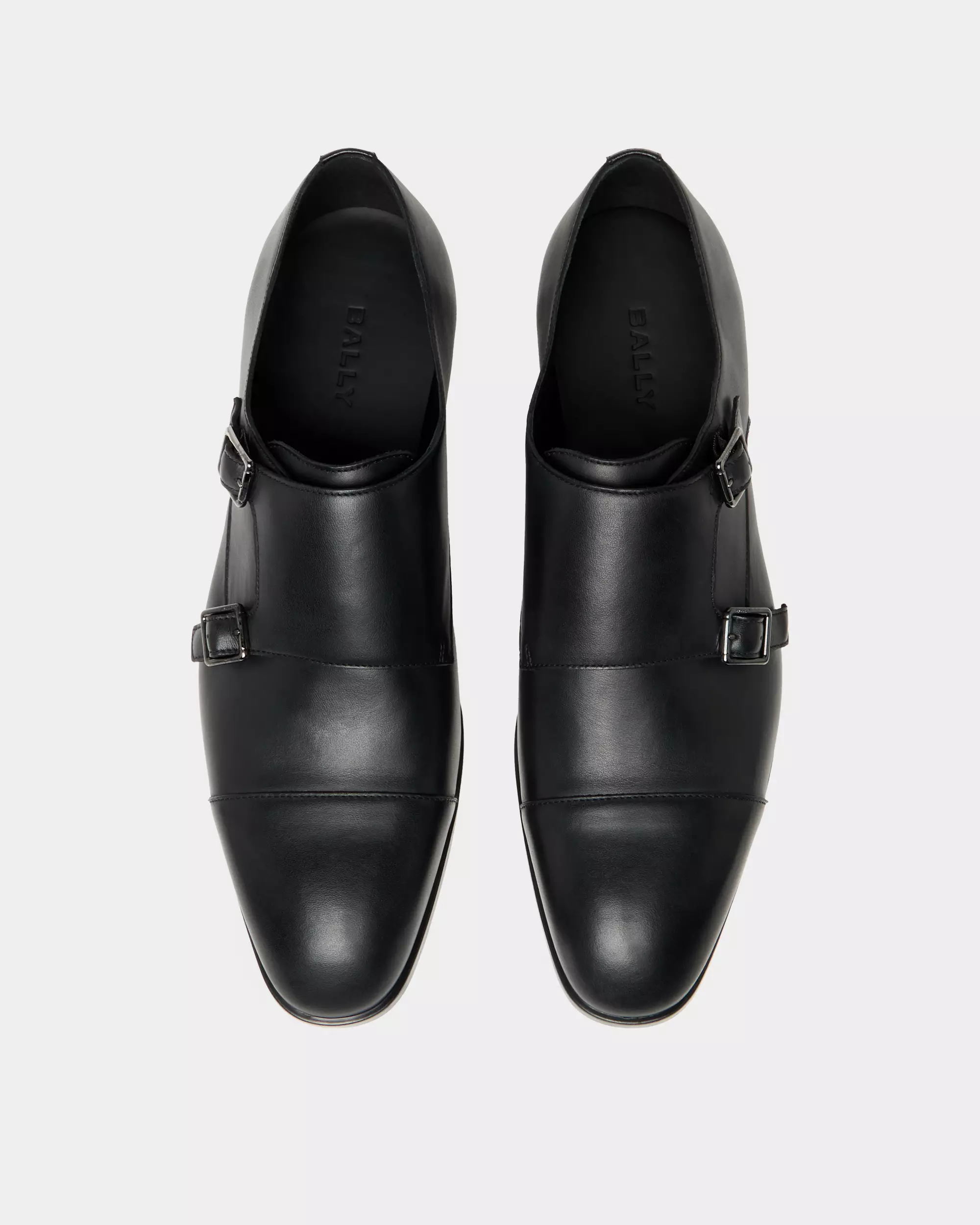 Bally Onizy Double Monk Strap In Leather - Black