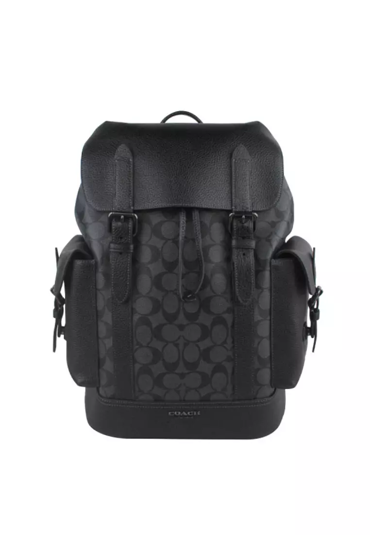 Mens black coach backpack clearance