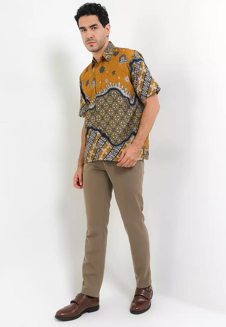 Bintang Kemeja Batik Exclusive Premium Pria Casual Modern Lengan Pendek