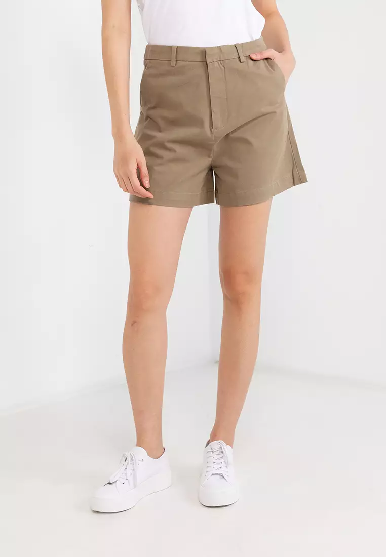 Hi Rise Twill Shorts